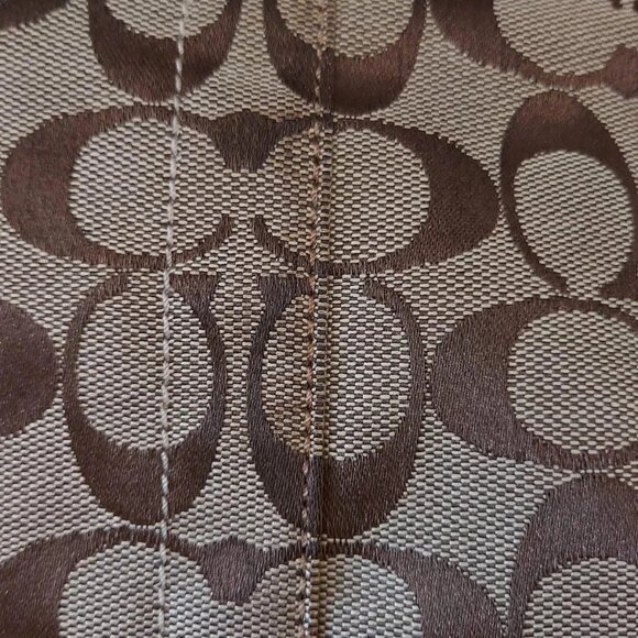 Auth COACH Signature Soft Duffle F03574 Khaki Pink Jacquard Leathe - Picture 9 of 13